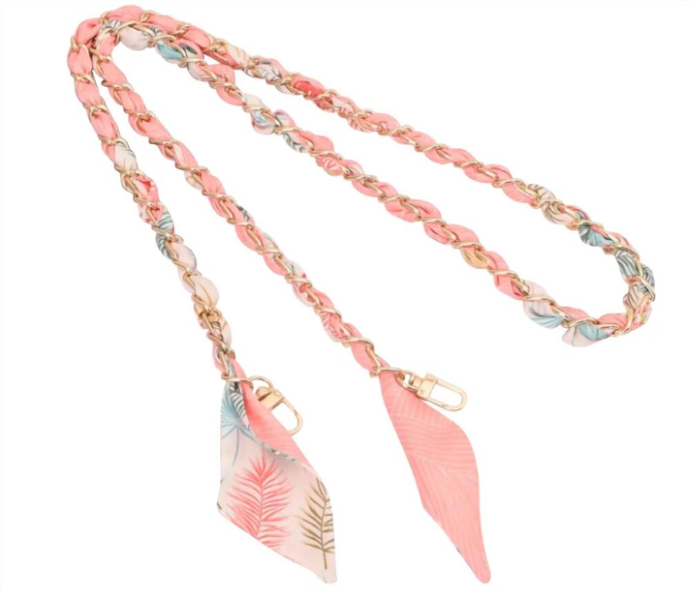 NEW GEMELLI women's long phone chain in pink palm